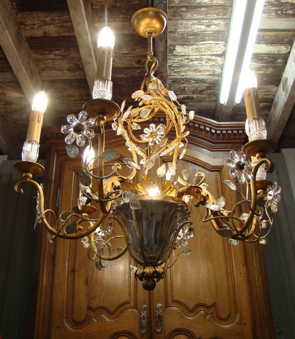 Seven-light chandelier Maison Baguès style