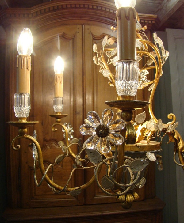 Seven-light chandelier Maison Baguès style