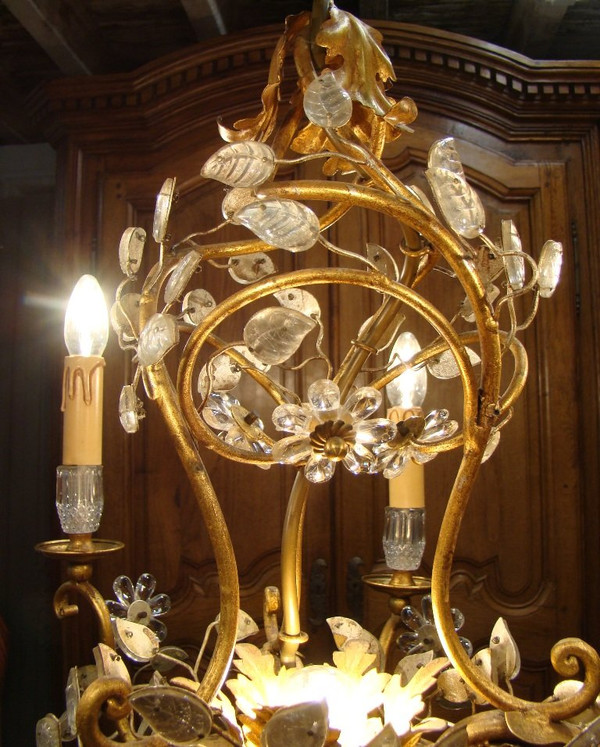 Seven-light chandelier Maison Baguès style