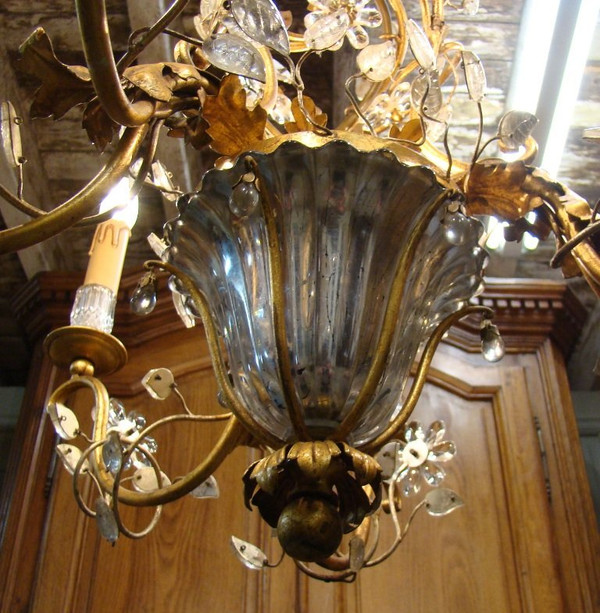 Seven-light chandelier Maison Baguès style