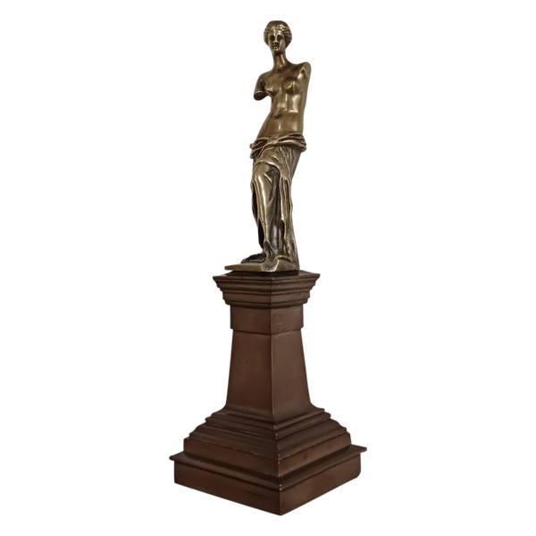 Souvenir or curiosa in bronze - Venus de Milo in bronze - large architectural base - late 19th century