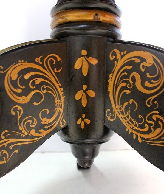  Napoleon III planter in blackened wood and golden decorations - 19th century