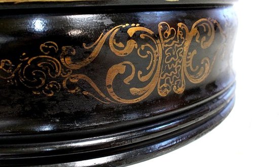  Napoleon III planter in blackened wood and golden decorations - 19th century