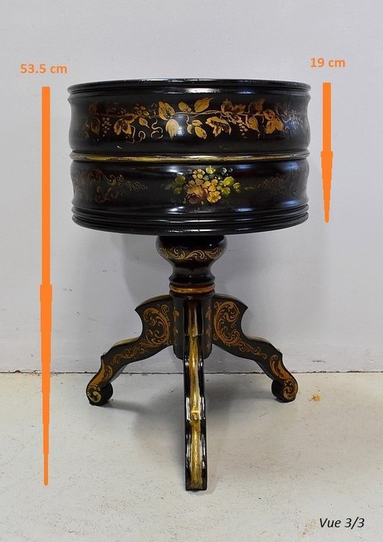  Napoleon III planter in blackened wood and golden decorations - 19th century