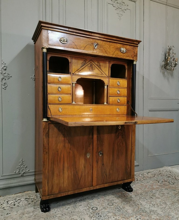 Empire period Biedermeier desk with coat of arms. Early 19th century