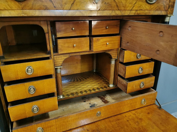 Empire period Biedermeier desk with coat of arms. Early 19th century