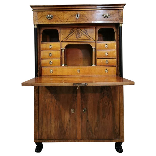 Empire period Biedermeier desk with coat of arms. Early 19th century