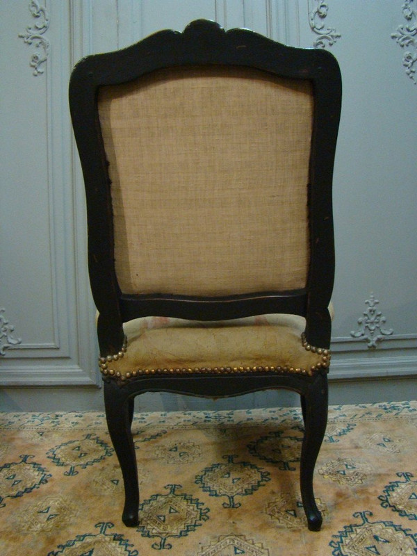 Pair of Louis XV period chairs with Queen's backs.