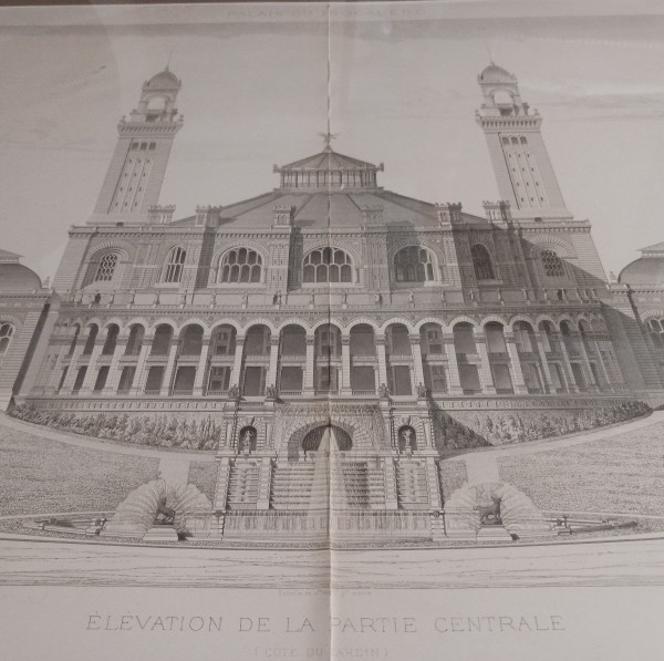 Palais du Trocadéro - prospetto molto grande della sezione centrale - inserto