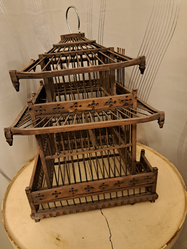 Cage Style Pagode Chinoise  Bois Exotique  