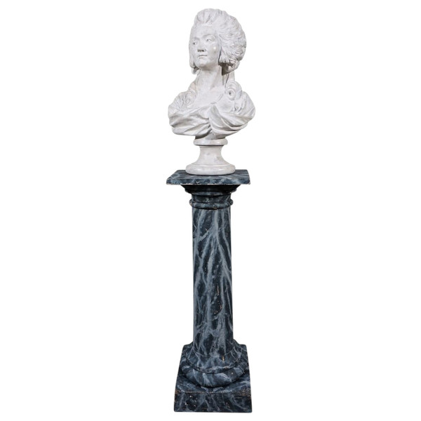 Faux marble painted column. Late 18th century