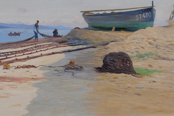 Louis HAAS 1870-1923 Saint-Tropez, Paysage de la pointe, tableau, vers 1910