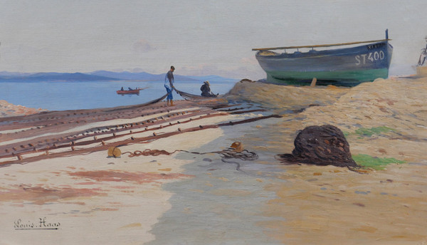 Louis HAAS 1870-1923 Saint-Tropez, Paysage de la pointe, tableau, vers 1910