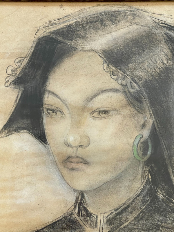 N’guyen Phan Long, a pair of drawings on paper, 1946