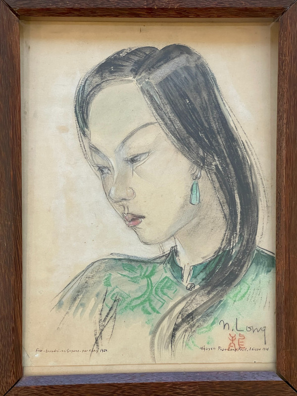 N’guyen Phan Long, a pair of drawings on paper, 1946