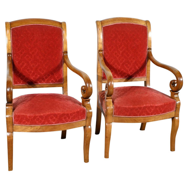 Paire de Fauteuils en Merisier, époque Louis Philippe – 1ère Partie XIXe