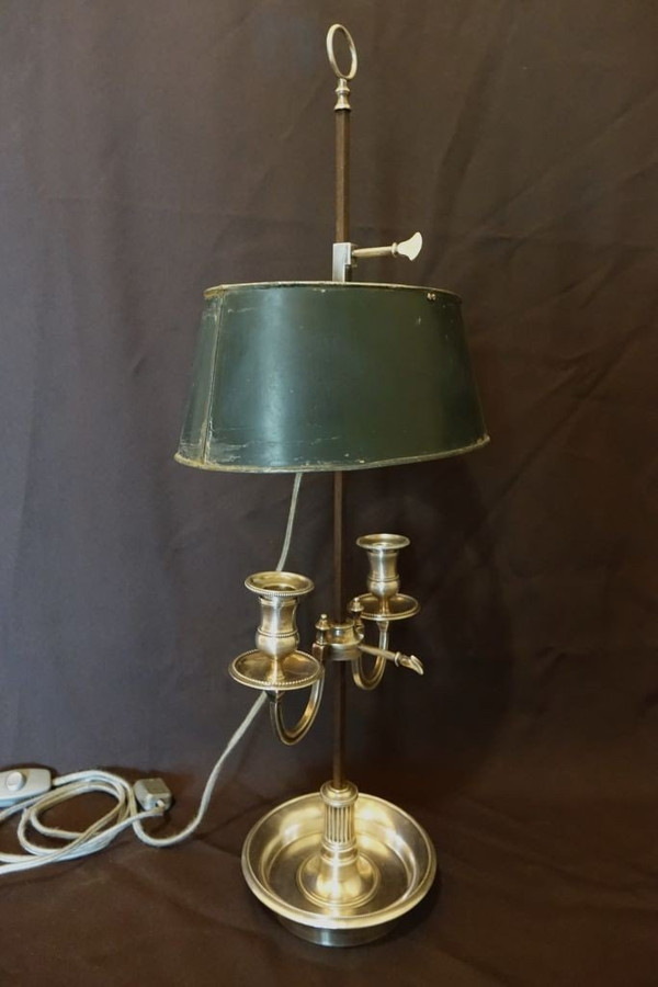 Lamp Bouillotte En Bronze Argenté