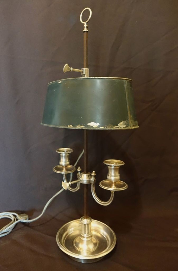 Lamp Bouillotte En Bronze Argenté