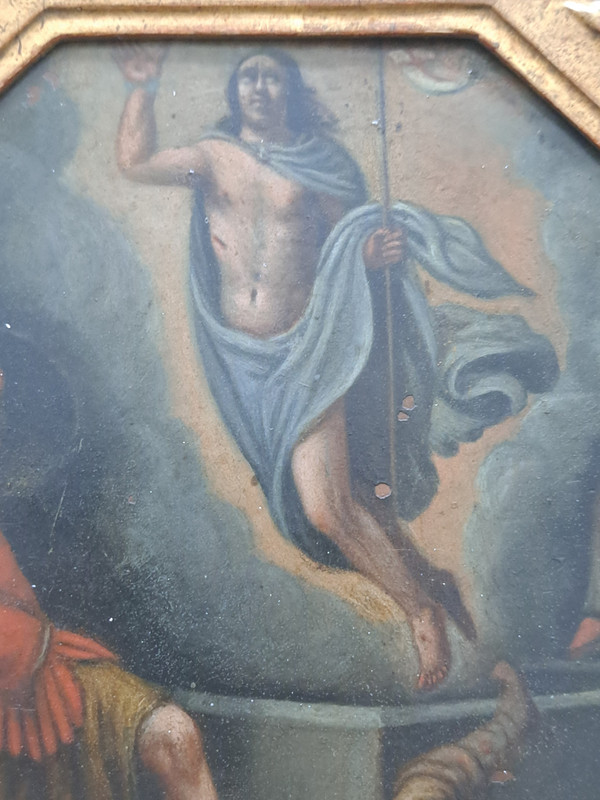 oil on copper painting of the Resurrection of Jesus late 18th century