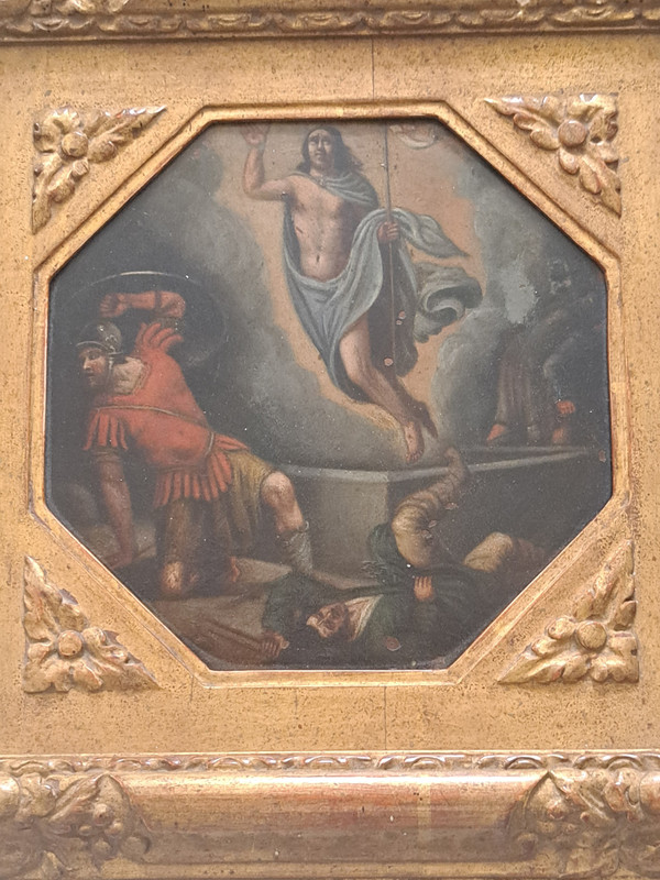 oil on copper painting of the Resurrection of Jesus late 18th century