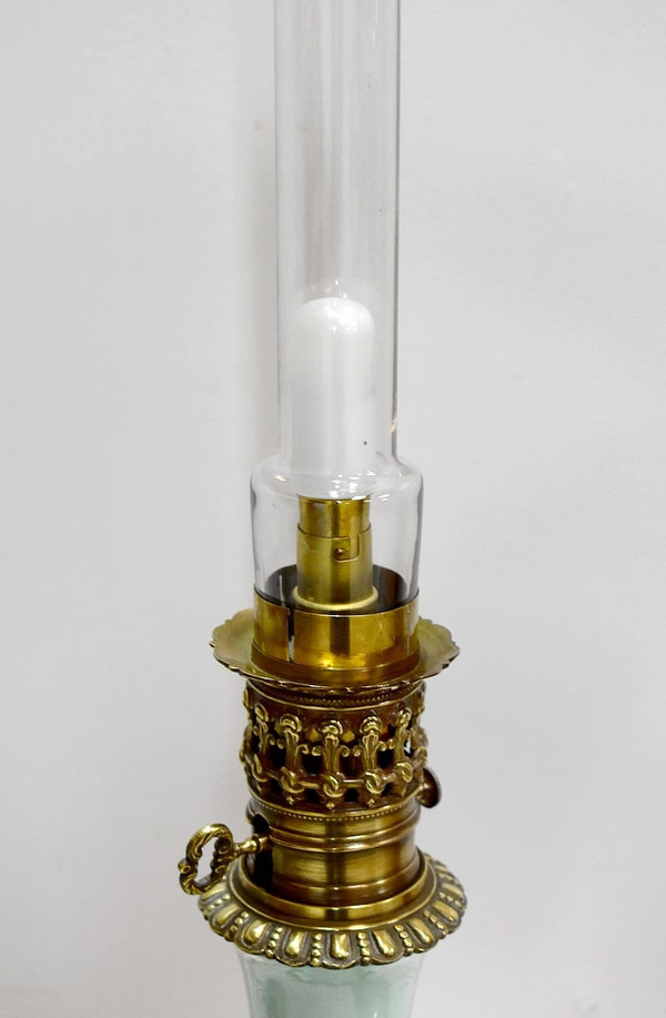 Pair of electrified oil lamps - 19th century