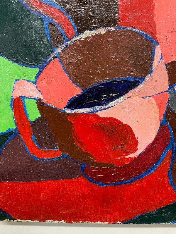 Françoise Jacquelin - Nature Morte Style Cubiste « Le café rouge »