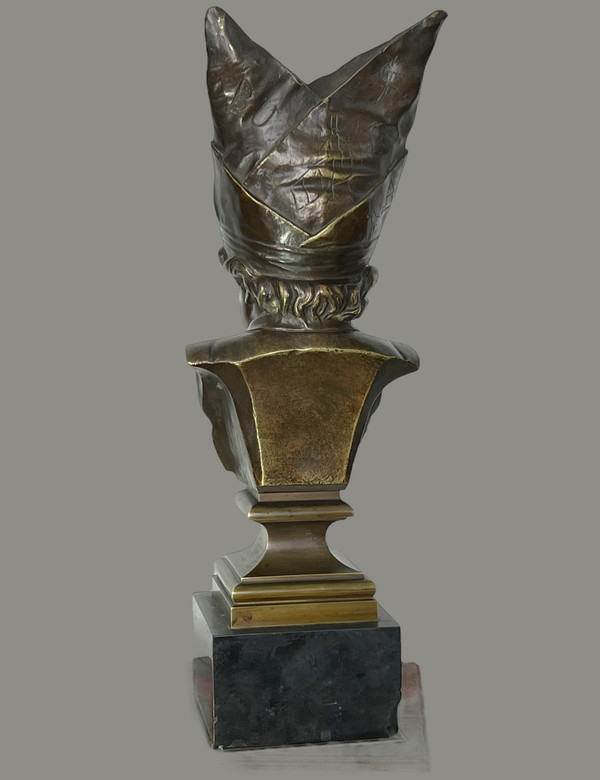 19th CENTURY ANCIENT BRONZE "LE BONNET D'ÂNE LA PENITENCE" AFTER NICOLAS LECORNET