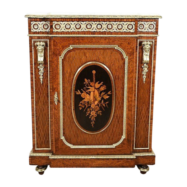 Precious Wood Entre-deux cabinet, Napoleon III period - Mid-19th century