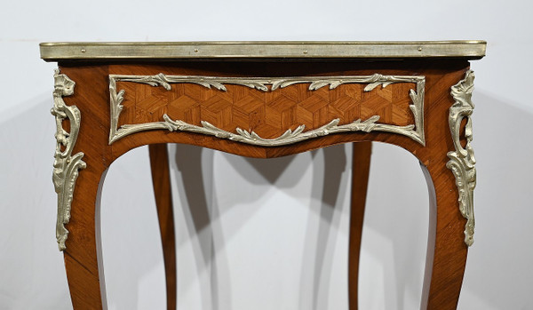 Rosewood and Marquetry Table, Louis XV style - Early XXth century