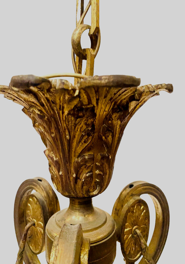 Kronleuchter im Stil Louis XV aus Bronze und Milchglas XX Jahrhundert