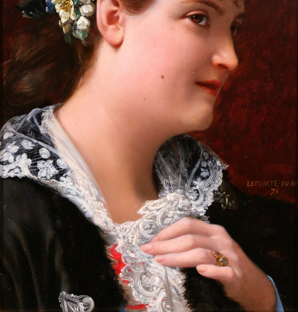 Jean Jules Antoine LECOMTE DU NOÜY 1842-1923 Ritratto di donna, dipinto, 1876