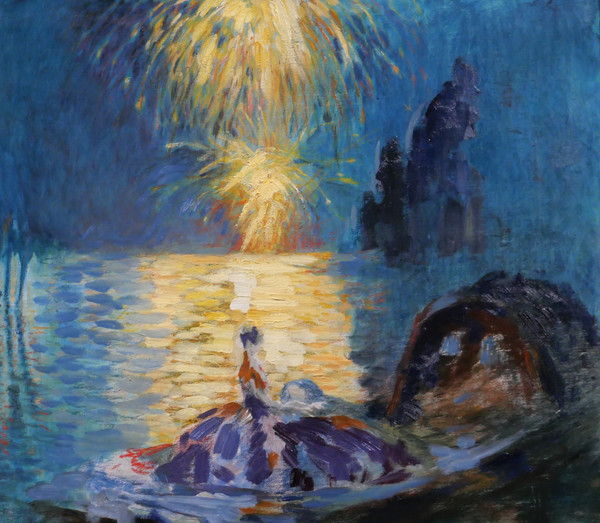 Henri Le Riche 1868-1944 Venise, fête de nuit, tableau, 1928