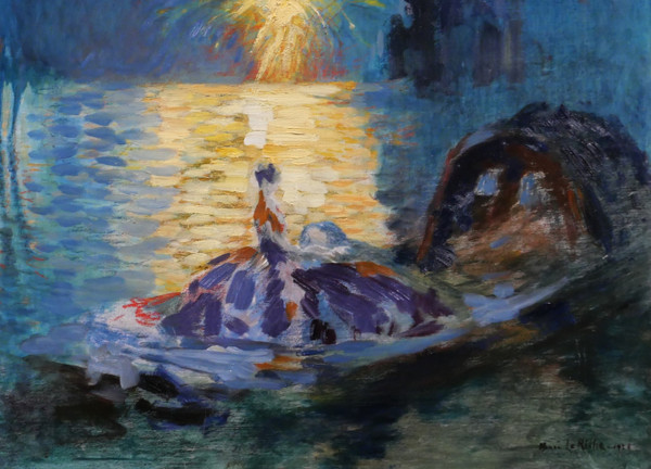 Henri Le Riche 1868-1944 Venise, fête de nuit, tableau, 1928