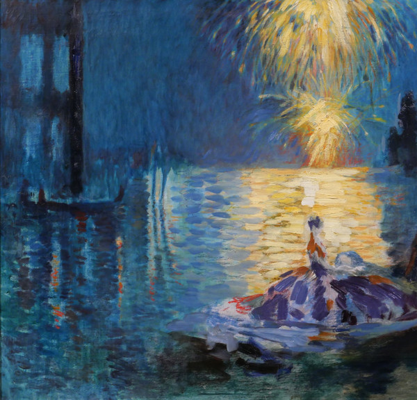 Henri Le Riche 1868-1944 Venise, fête de nuit, tableau, 1928