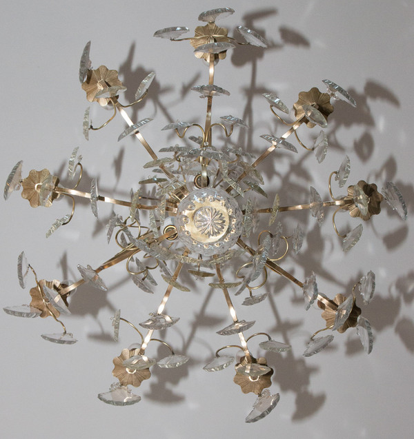 Lustre Cage Style Louis XV En Bronze Et Cristal Circa 1880