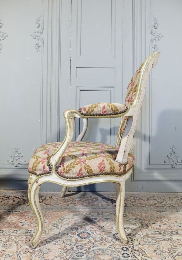 Pair of Louis XV period armchairs