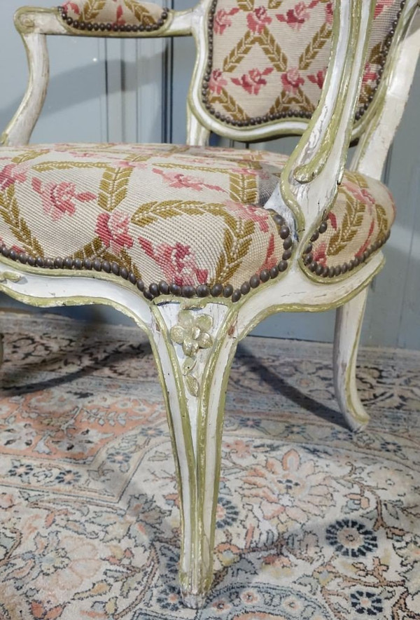 Pair of Louis XV period armchairs