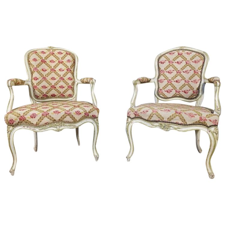 Pair of Louis XV period armchairs