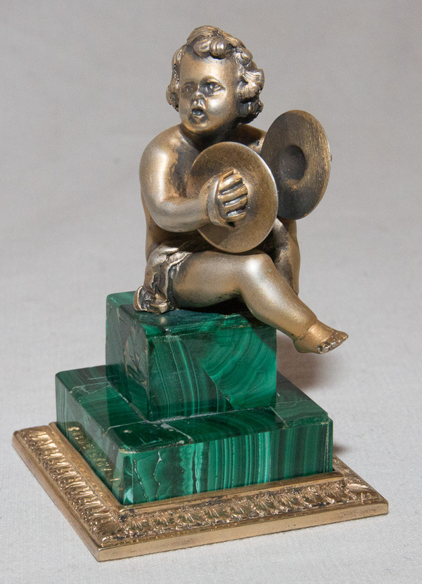 Drei musizierende Putti Aus Massivsilber Circa 1950