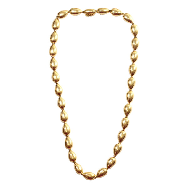 Collana con perle di semi d'oro giallo 18k, collana vintage, perle di semi, gioielli moderni, antich