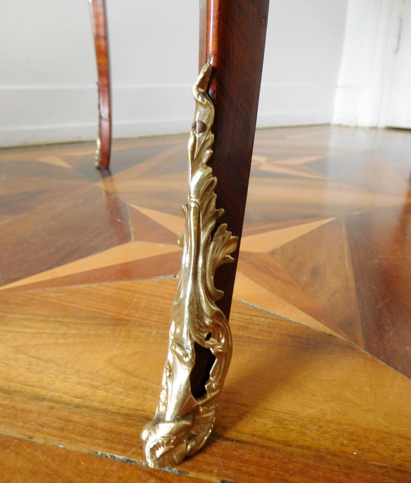 Louis XV period marquetry corner game table