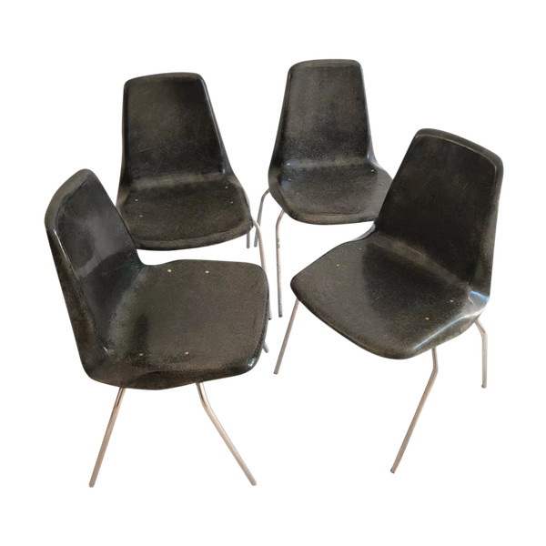 4 Alberto Roselli designer chairs, production Rima Gastone Rinaldi Italy 1960s