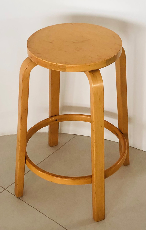 Barhocker 64 von Alvar Aalto für Artek, Finnland 1980er Jahre