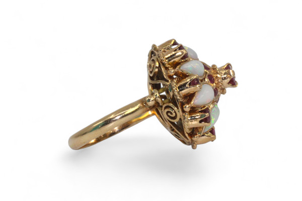 Opals and Diamonds Ring