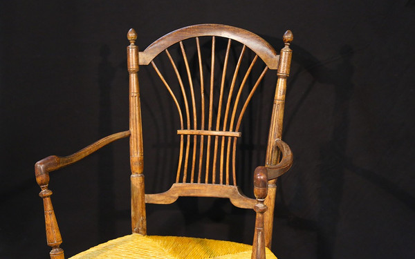 Louis XVI straw armchair 18th century Good general condition