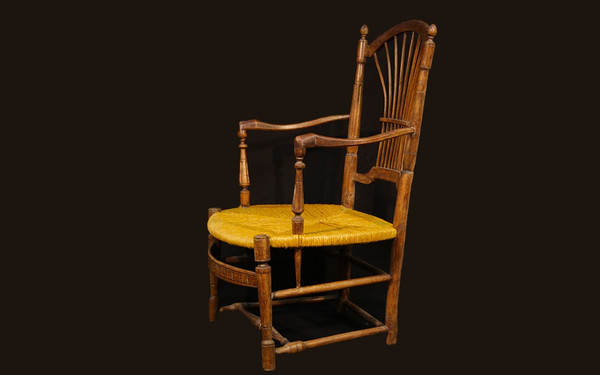 Louis XVI straw armchair 18th century Good general condition