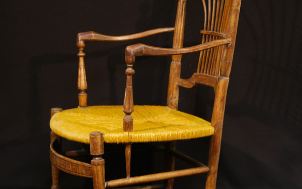 Louis XVI straw armchair 18th century Good general condition