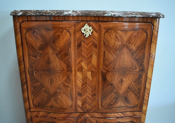 Louis XV Secretary in Rosewood Marquetry 19th Century