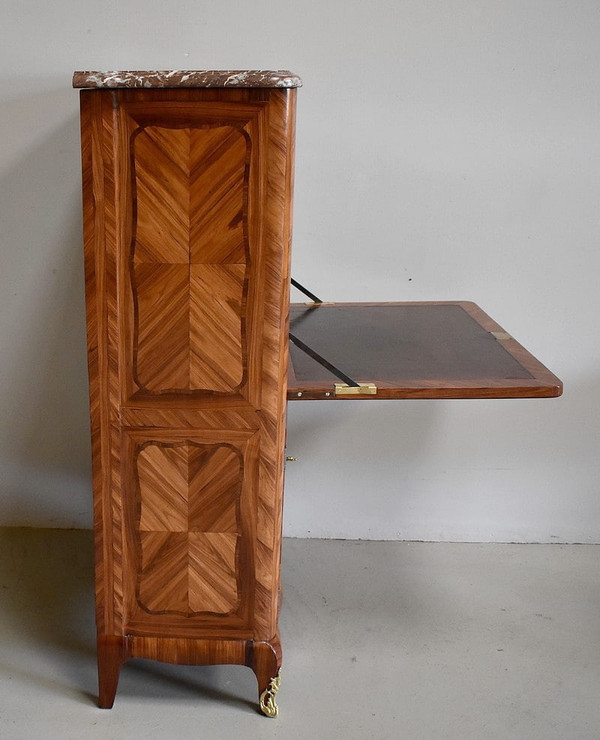 Louis XV Secretary in Rosewood Marquetry 19th Century