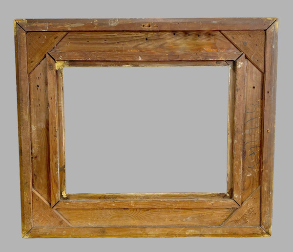 ANTIQUE NAPOLEON III FRAME IN CARVED AND PATINATED WOOD FOR PAINTING 43.5 cm x 34 cm